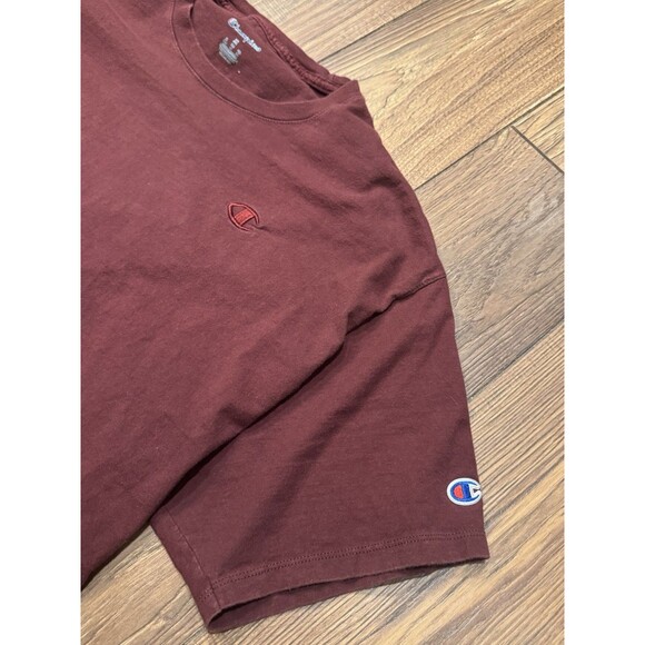 Champion T-Shirt Classic Cotton Blank Short Sleeve Red Maroon XL - Picture 2 of 4